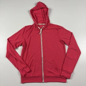 Abbot Main Hoodie Womens Large Pink Venice, CA Beach Workout Drawstring Full Zip - Picture 1 of 5