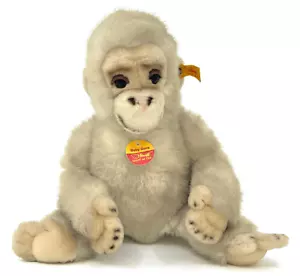 Steiff Gora Baby Gorilla 1990s ID Button Tags 32cm 12.5in Squeaker Plush Vtg - Picture 1 of 12