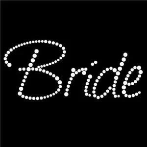 Diamonte Hotfix Wedding Transfer Rhinestones motif " Bride " -Style 2 - Picture 1 of 1