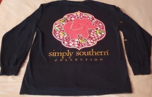 Simply Southern Collection Womens Pink Elephant Long Sleeve T- Shirt Size M - Picture 1 of 4