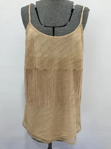 Gold metallic mesh tassel Gatsby top size S 8 Taylor Swift Eras Tour Fearless - Picture 1 of 9