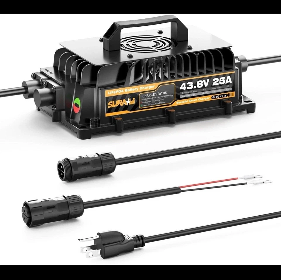 43.8伏12安培锂LiFePO4车载电池充电器适用于36伏高尔夫球车房车船 — 第 1/4 张图片