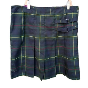 French Toast Big Girls' “Buckled” Plaid Scooter Skirt Girls Size 18 Preppy Green - Picture 1 of 6