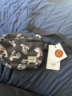 Herschel x Santa Cruz 15 Bag Screaming Hand Black Fanny Pack Retro New With Tags - image 1 of 4