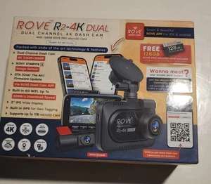 Cámara de tablero delantera y trasera ROVE R2-4K DUAL, sensor STARVIS 2, tarjeta de 128 GB gratuita - Imagen 1 de 4