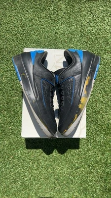 Tamanho 10.5 - Off-White x Air Jordan 2 Retro SP Preto Baixo Varsity Royal - Imagem 1 de 4