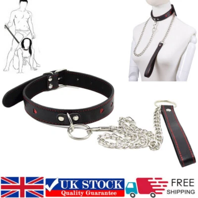 Women Sexy Slave SM PU Leather Collar O-ring Leash Bondage Choker Neck Harness