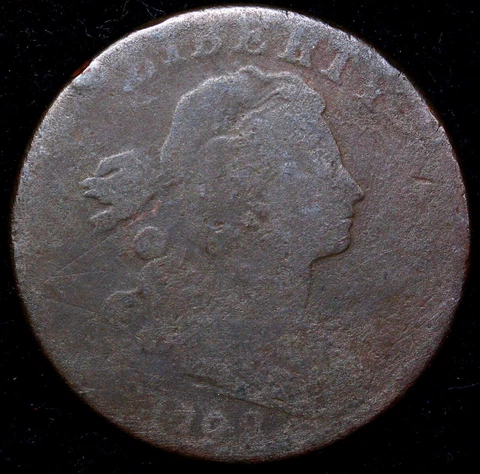1798 1C Draped Bust Cent Style 2 Hair Cover