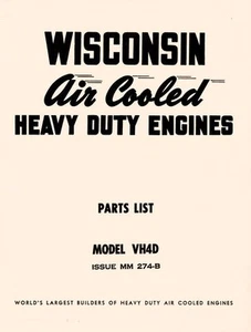 Manual de piezas de motor de alta resistencia WISCONSIN VH4D refrigeradas por aire - Imagen 1 de 1