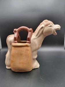 Vintage Figural Donkey With Well Pitcher Creamer Jug Planter - Picture 1 of 8