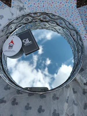 Atemberaubendes antik-weißes Spiegeltablett - Bild 1 von 4