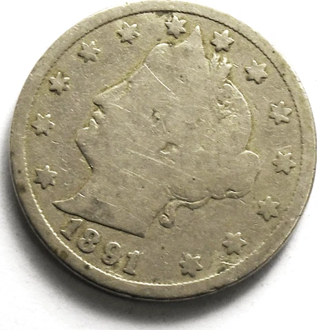 1891 5c V Liberty Nickel Five Cents Rare US Philadelphia Cover