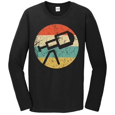 Men's Astronomy Shirt - Space Science Retro Telescope Icon Long Sleeve T-Shirt - Image 1 of 2