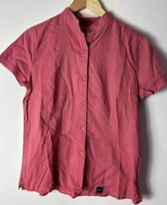 Wild Country Ladies Hiking Activewear Dark Rose Pink Short Sleeve Button Size 12