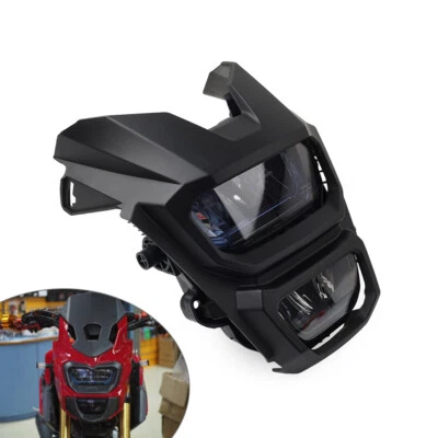 LED Headlight Front Lamp&Cover For Honda Grom MSX125 MSX 125 2016-18 Matte Black - Image 1 of 4