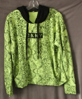DKNY Sport Women's Snake-Print Activewear Hoodie, Green, Size L - Image 1 of 4