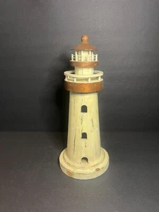 Decorative Wooden Rustic Ocean Lighthouse Nautical Marine Decor 12.5 x 5.25" - Picture 1 of 8