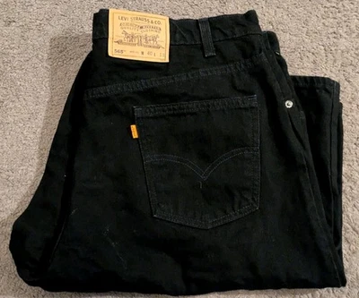 Pantalones Cortos Levi's 565 Pierna Ancha Naranja Tab 11" Negros Denim Hechos en EE. UU. Para Hombre 40 Foto 1 de 4