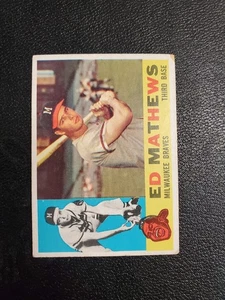 1960 Topps - Eddie Mathews #420 White Back Clean VG-EX Corner Chip - Bild 1 von 3
