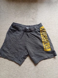 Gymshark Mens 5" Shorts Grey/Yellow Size M Gym/Running/Exercise/Loungewear - Picture 1 of 3