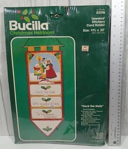Bucilla Felt Christmas Card Holder - Jeweled - 11.5 X 32 Inches - Deck The Halls - Picture 1 of 7