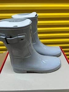 Hunter Footwear Damen Original kurze Regenstiefel grau glänzend 8 US 6 UK 39 EU Neu mit Karton - Bild 1 von 16