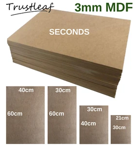 Trustleaf 3mm thick Value MDF - SECONDS - Arts Crafts Modelling Laser Pyrography - Picture 1 of 13