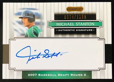 2008 Mike Giancarlo Stanton SP ON CARD AUTO PROSPECT CARD Marlins Yankees Razor - Image 1 of 3