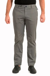 Incotex Slowear Men's Regular Fit "Royal Batavia" Gray Flat Front Casual Pants - Picture 1 of 5