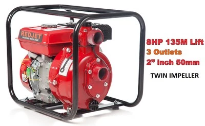8 HP 2" & 1.5" PETROL HIGH PRESSURE WATER TRANSFER PUMP FIRE FIGHTING IRRIGATION - image 1 of 4