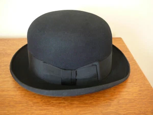 Vintage Knox New York Superfine Black Bowler Hat - Early 1930s - Size 7 - Picture 1 of 11