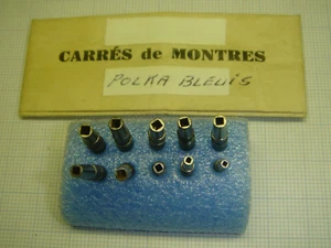 10 ANCIENS CARRÉS DE MONTRES "POLKA" NEUFS POUR REMONTAGE MONTRES GOUSSETS -COQ - Imagen 1 de 6