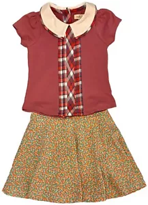 Matilda Jane Kleinkind Mädchen Größe 2 auf Knopfleiste Shirt & Skort Outfit - Bild 1 von 5