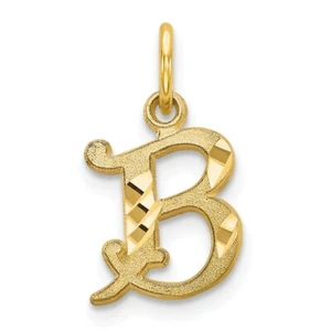 14k 14kt Yellow Gold Initial B Charm PENDANT 17 mm X 10 mm - Picture 1 of 3