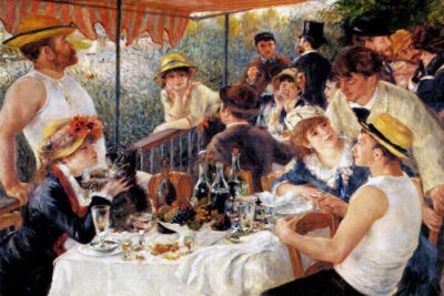 EL ALMUERZO DE LA FIESTA NÁUTICA 1881 PINTURA FRANCESA DE AUGUSTE RENOIR REPRO Foto 1 de 3