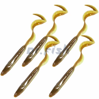 5 Pack Saltwater Soft Sand Eel Lures Swimming Worm Fishing Bait Ribbontail 6" - Image 1 of 4