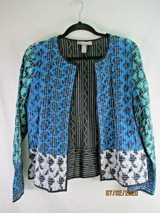 Chaqueta artística de algodón multicolor de manga larga Chico's R4 - talla 1 - Imagen 1 de 2