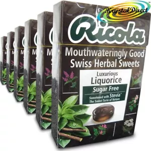 6x Ricola Luxurious Liquorice Sugar Free Natural Herbal Sweets 45g - Picture 1 of 1