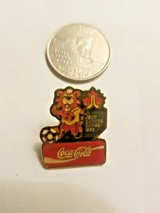 1989 Jeux Canada Games Coca Cola Lapel Pin Button Soccer - Picture 1 of 2
