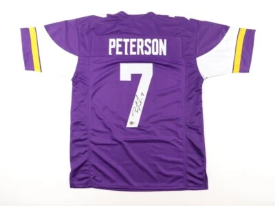 Camiseta deportiva firmada por Patrick Peterson autografiada de los Minnesota Vikings Beckett certificado de autenticidad Foto 1 de 4