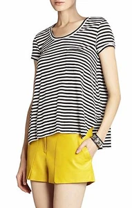 NUEVO TOP DE BOLSILLO BCBG NEGRO/BLANCO KELSEY MANGA CORTA UKS1P424/B591A TALLA S - Imagen 1 de 4