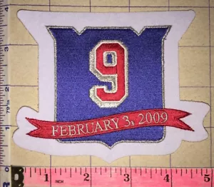 1 New York Rangers Adam Graves Ruhestand Nacht #9 NHL Hockey Wappen Patch - Bild 1 von 1