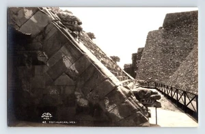 Postcard RPPC Mexico City Teotihuacan Pyramid Detail 1940s Unposted EKC - Picture 1 of 2