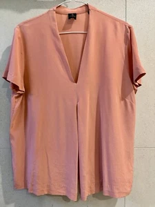 DAVID LAWRENCE Pure SILK Top SIZE 14 Pink Orange - Picture 1 of 7