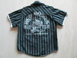 Toddler Boys L Shirt RED COBRA NY CUSTOM MOTORCYCLES Button Mock Layer Biker Top - Picture 1 of 11