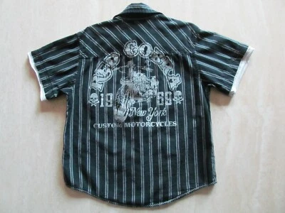 Camisa L para niños pequeños ROJA COBRA NY MOTOCICLETAS PERSONALIZADAS Botón Simulado Capa Motociclista Top Foto 1 de 4