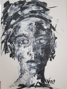 original signed oil painting 50x70cm. on canvas portrait " African Lady " - Picture 1 of 1