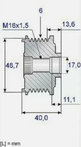 Alternator Pulley fits VAUXHALL VECTRA C 3.0 CDTI 2003 to 2008 SAAB 9-5 3.0D - Picture 1 of 2