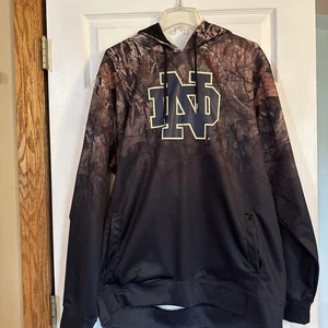Notre Dame Fighting Irish Hoodie Mens XL Camo Sweatshirt Pullover Colosseum - Picture 1 of 5