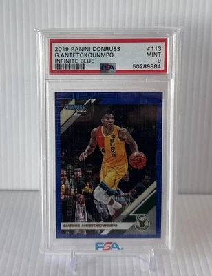 2019 Donruss Infinite Blue Giannis Antetokounmpo #113 02/35 PSA 9 完好雄鹿 — 第 1/2 张图片